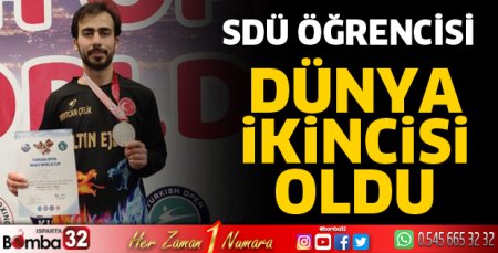 SDÜ Öğrencisi Dünya İkincisi Oldu