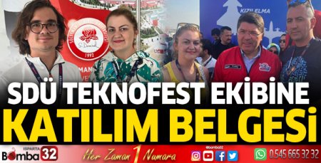 SDÜ TEKNOFEST Ekibine Katılım Belgesi