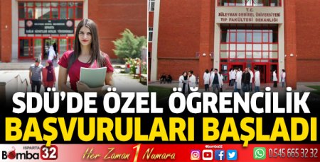 SDÜ'de özel öğrencilik başvuruları başladı
