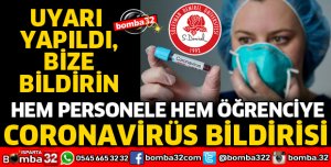 SDÜ'DEN HEM PERSONELE HEM ÖĞRENCİYE CORONAVİRÜS UYARISI