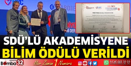 SDÜ'lü akademisyene bilim ödülü verildi