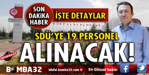 SDÜ'YE 19 PERSONEL ALINACAK!