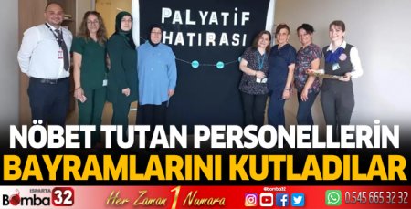 Şehir Hastanesi'nde nöbet tutan personel ile bayramlaştılar