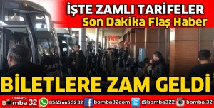 ŞEHİRLERARASI OTOBÜS BİLETLERİNE ZAM