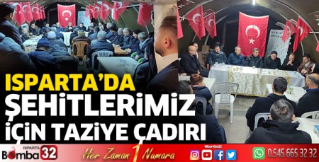 Şehitlerimiz için taziye çadırı kuruldu