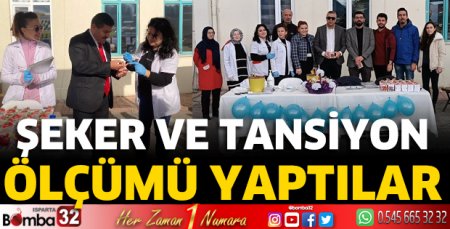 Şeker ve tansiyon ölçümü yapıldı