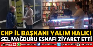 Sel mağduru esnafı ziyaret etti