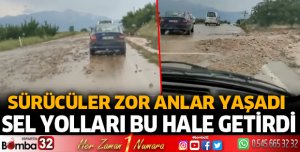 Sel sonrası sürücüler zor anlar yaşadı