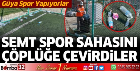 Semt spor sahasını çöplüğe çevirdiler 