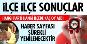 İLÇE İLÇE SEÇİM SONUÇLARI