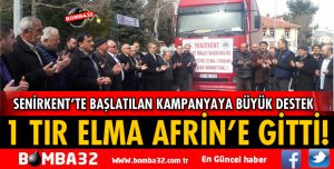 SENİRKENT'TEN 1 TIR ELMA AFRİN'E GÖNDERİLDİ