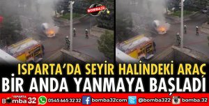 SEYİR HALİNDEKİ ARAÇ BİR ANDA YANMAYA BAŞLADI