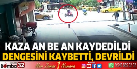 Seyir halindeki motosiklet devrildi