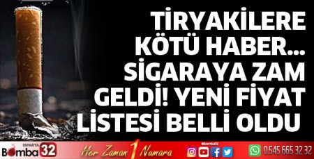 Sigaraya zam geldi