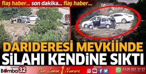 Silahı kendine sıktı