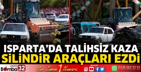 Silindir araçları ezdi