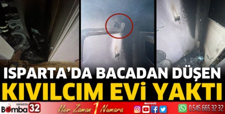 Soba bacasından sıçrayan kıvılcım evi yaktı