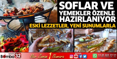 Sofralar ve yemekler özenle kuruluyor