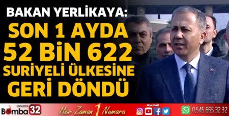 Son 1 ayda 52 bin 622 Suriyeli ülkesine geri döndü