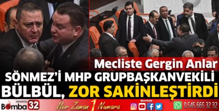 Sönmez’i MHP Grupbaşkanvekili Bülbül zor sakinleştirdi