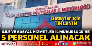 Sosyal Hizmetler Müdürlüğü’ne 5 Kişi Alınacak