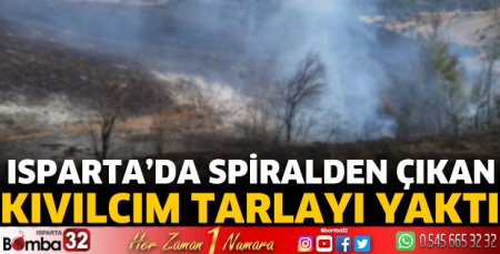 Spiralden çıkan kıvılcım tarlayı yaktı