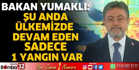 Şu anda ülkemizde devam eden sadece 1 yangın var
