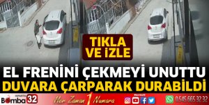 Sürücü otomobilin el frenini çekmeyi unutunca