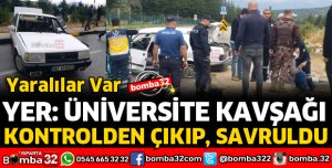 SÜRÜCÜNÜN KONTROLÜNDEN ÇIKAN OTOMOBİL SAVRULDU 3 YARALI