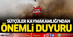 Sütçüler Kaymakamlığı'ndan önemli duyuru