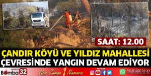 Sütçüler'de yangın devam ediyor