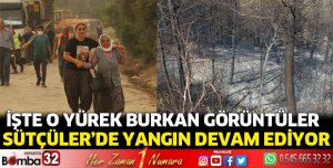 Sütçüler'de yangınla mücadeleden görüntüler