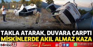 Takla atarak duvara çarptı
