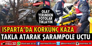 TAKLALAR ATARAK ŞARAMPOLE UÇAN ARAÇTA SIKIŞTI