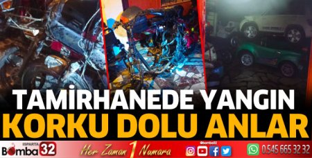 Tamirhanede çıkan yangın korkuttu 