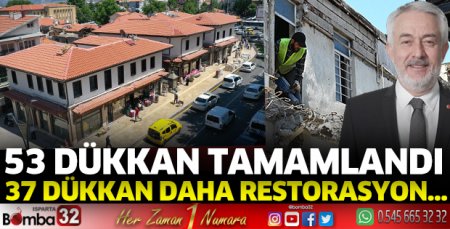 Tarihi Üzüm Pazarında 53 dükkan tamamlandı
