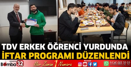 TDV Erkek Öğrenci Yurdunda iftar programı düzenlendi
