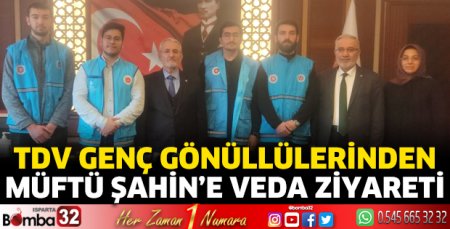 TDV genç gönüllülerinden Müftü Şahin’e veda ziyareti