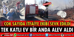 TEK KATLI EVDE YANGIN ÇIKTI