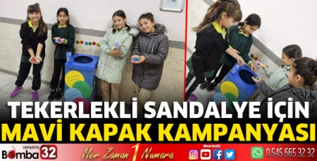Tekerlekli sandalye için mavi kapak kampanyası