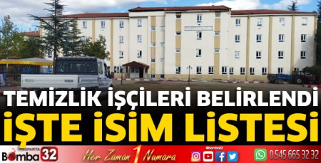 Temizlik işçileri belirlendi