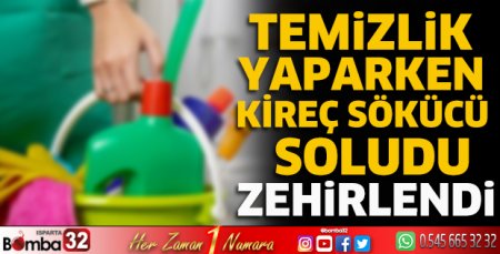Temizlik yaparken kireç sökücü soludu zehirlendi 