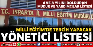 Tercih yapacak yönetici listeleri yayınlandı