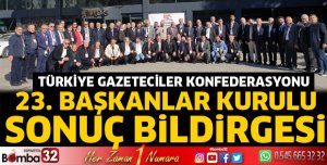 TGK 23. BAŞKANLAR KURULU SONUÇ BİLDİRGESİ