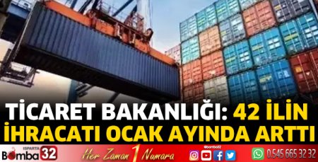 Ticaret Bakanlığı: 42 ilin ihracatı ocak ayında arttı