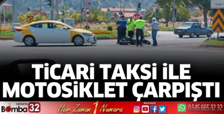 Ticari taksi ile otomobil çarpıştı
