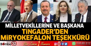 TİNGADER'den teşekkür