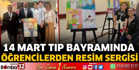 Tıp Bayramında Öğrencilerden Resim Sergisi