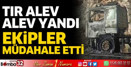 Tır alev alev yandı