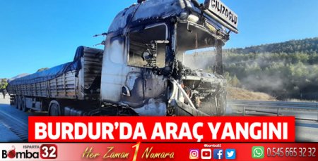 Tır alevlere teslim oldu
